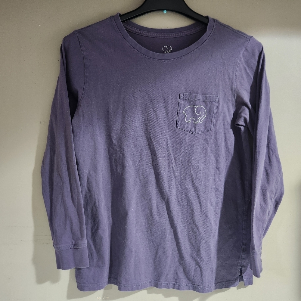 Ivory Ella Women's M Long Sleeve T Shirt Elephant Purple